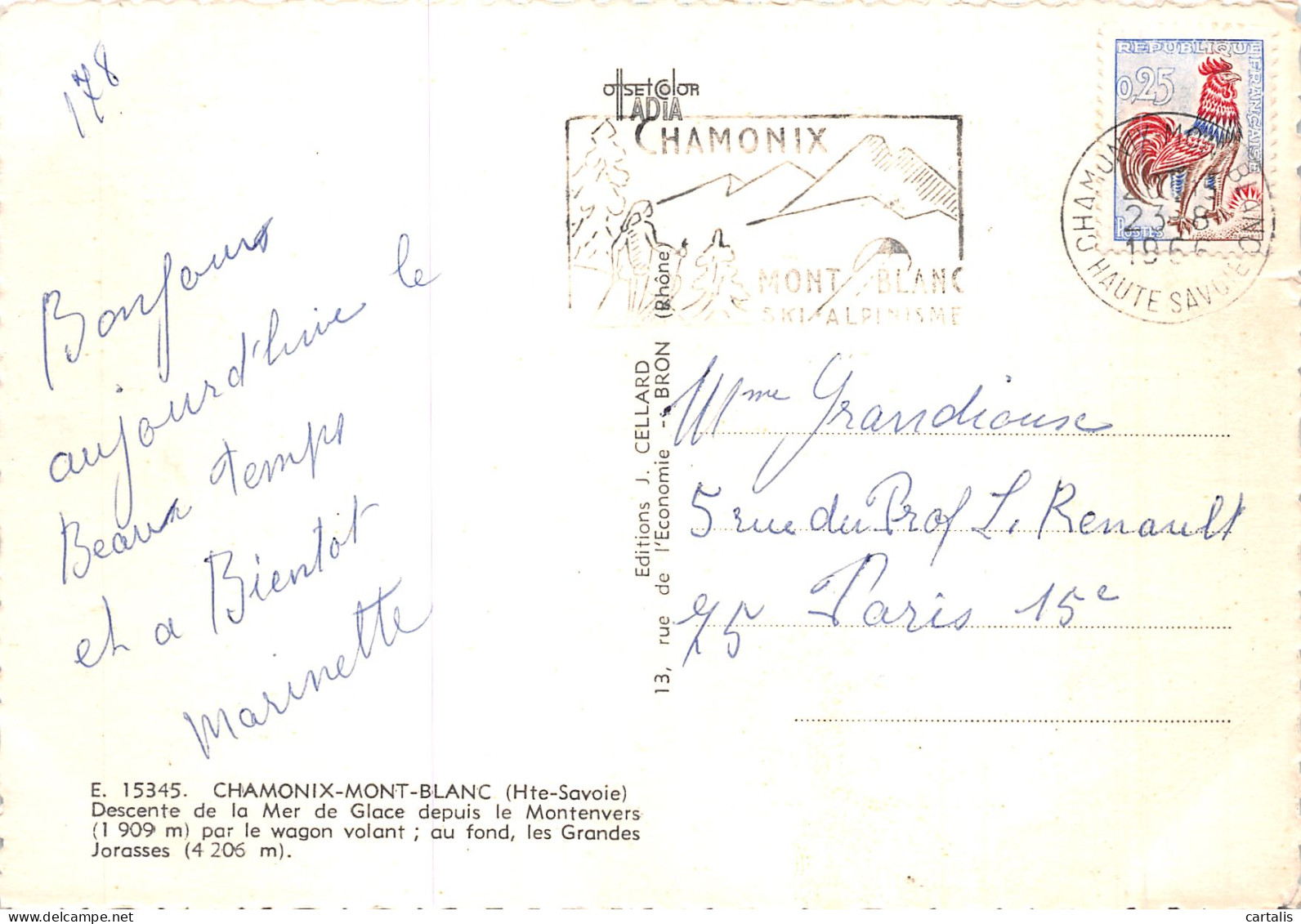 74-CHAMONIX MONT BLANC-N° 4394-D/0193 - Chamonix-Mont-Blanc