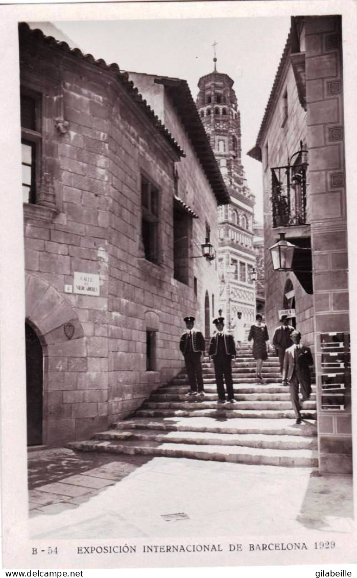 España -  BARCELONA -   Exposicion Internacional 1929 - Calle De Mercaderes Y Campanario De Utebo - Barcelona