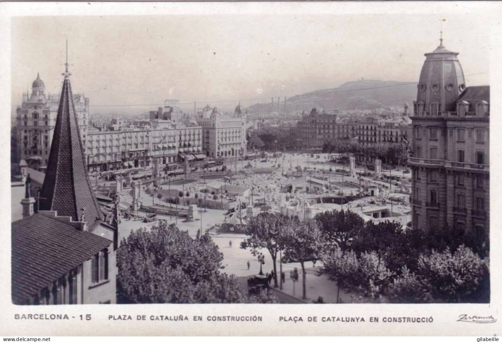 España -  BARCELONA -  Plaza De Cataluna En Construccion - Barcelona