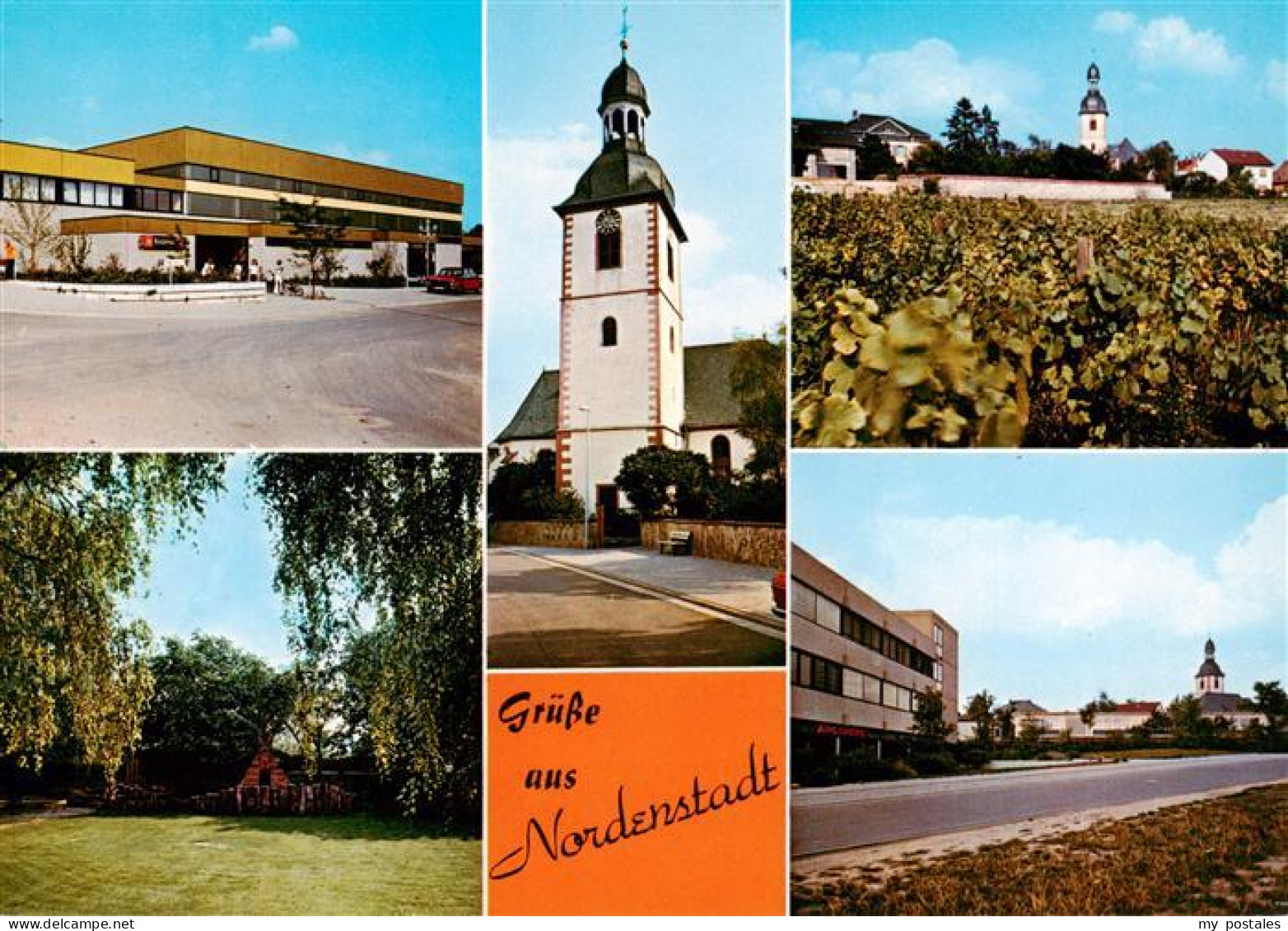 73888651 Nordenstadt Schule Kirche Panorama Park Strassenpartie Nordenstadt - Wiesbaden