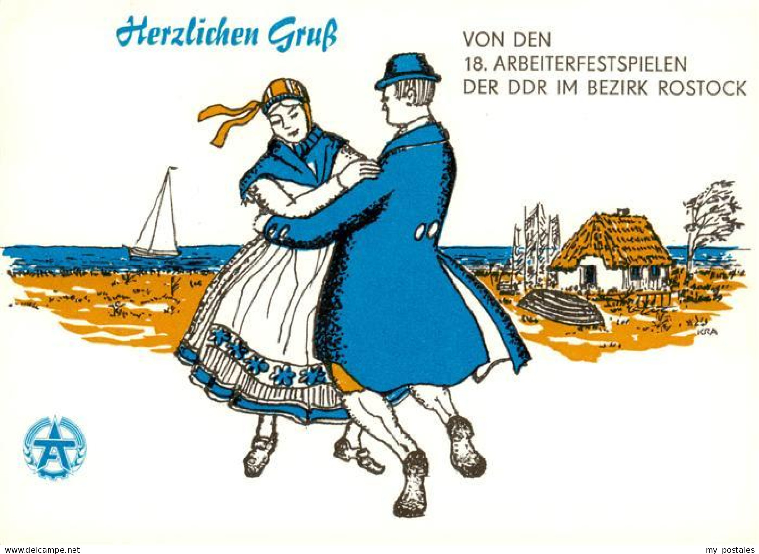 73888647 Rostock Arbeiterfestspiele Der DDR Illustration  - Rostock