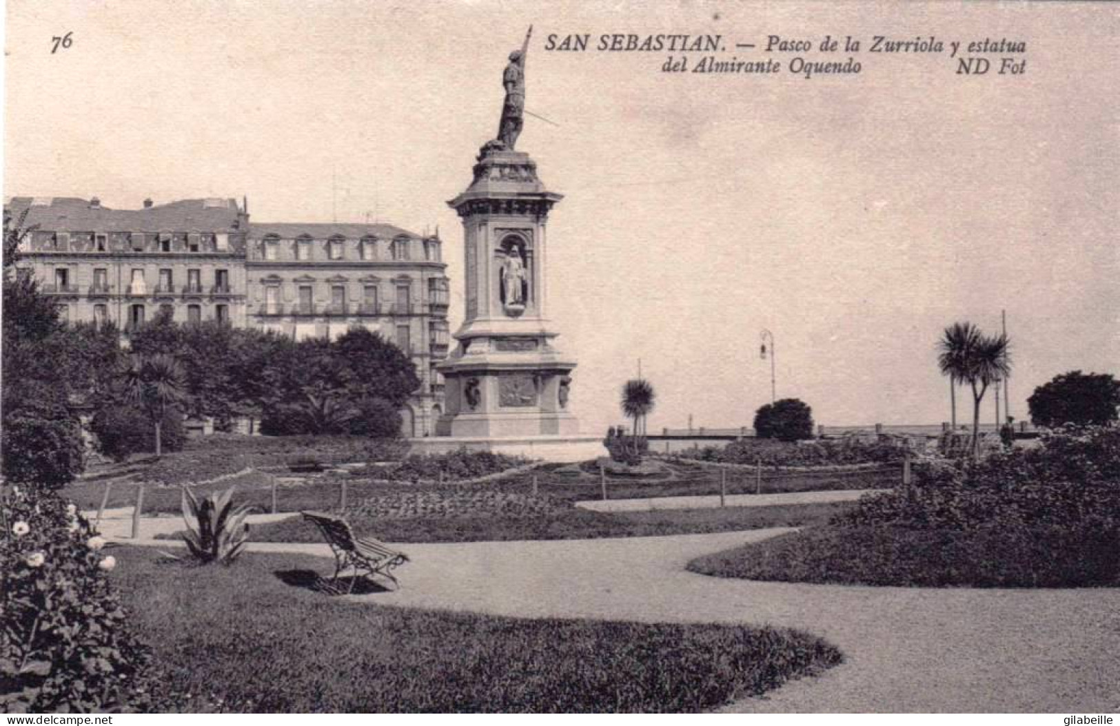 Espagne -  SAN SEBASTIAN -  Pasco De La Zurriola  Y Estatua Del Almirante Oquendo - Guipúzcoa (San Sebastián)