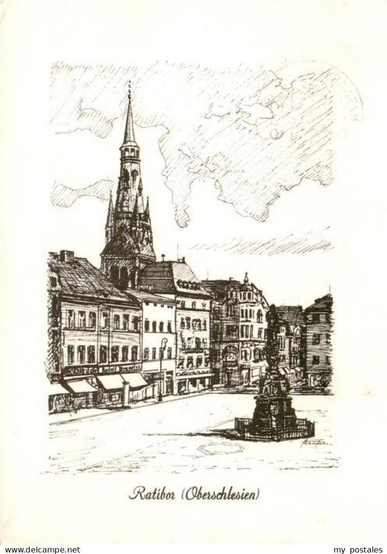 73888599 Ratibor Raciborz PL Ring Mit Mariensaeule Rathaus Und Dominikanerkirche - Polonia