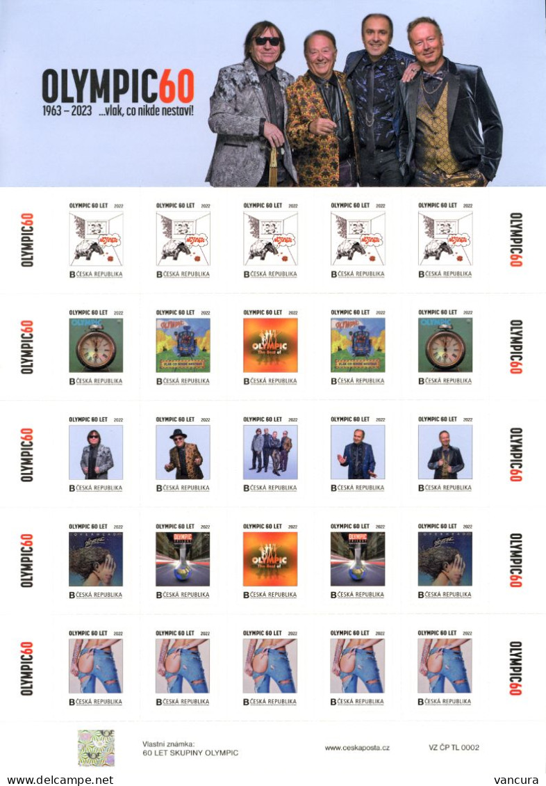 TL Czech Republic Olympic Rock Band 60th Anniversary 2022 - Unused Stamps