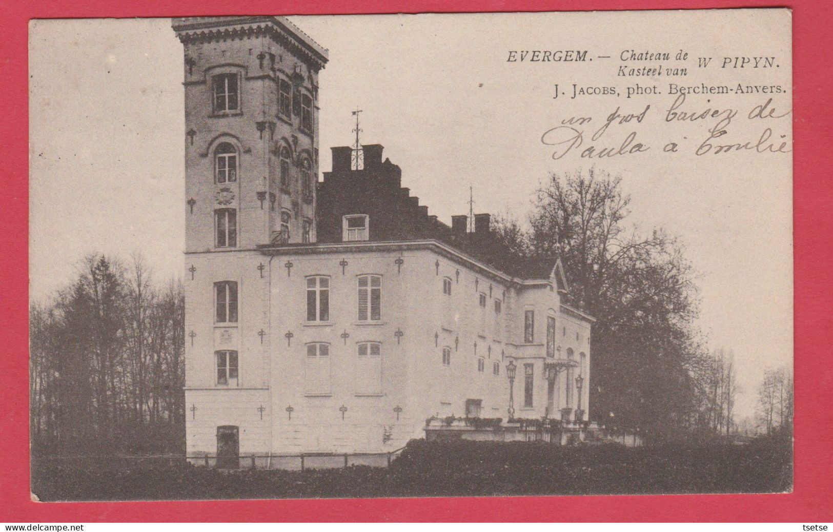 Evergem - Kasteel Van W. Pipy -1906 ( Verso Zien ) - Evergem