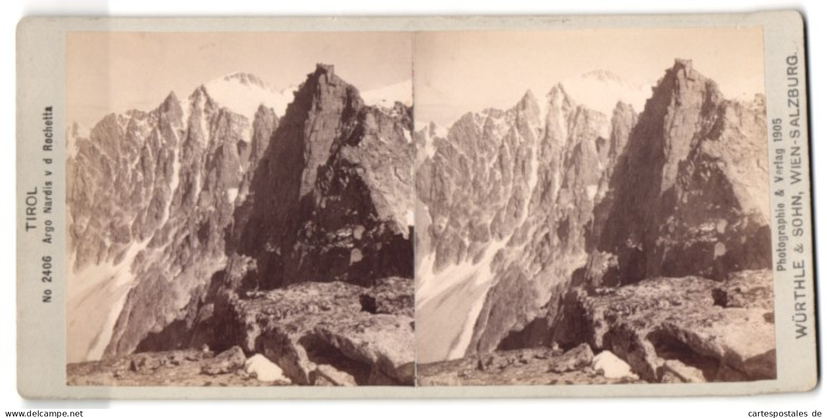 Stereo-Foto Würthle & Sohn, Salzburg, Ansicht Ton / Trient, Argo Nardis Von Der Rochetta  - Stereo-Photographie