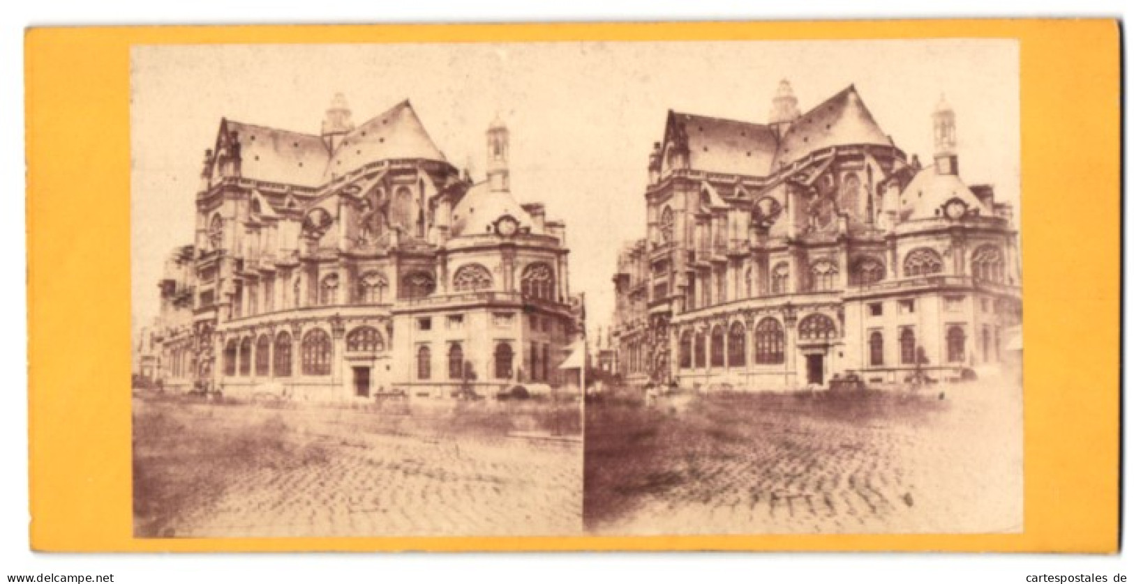 Vue Stéréoscopique-Photo Photographe Inconnu,  Vue De Paris, Église Saint-Eustache De Paris  - Photos Stéréoscopiques