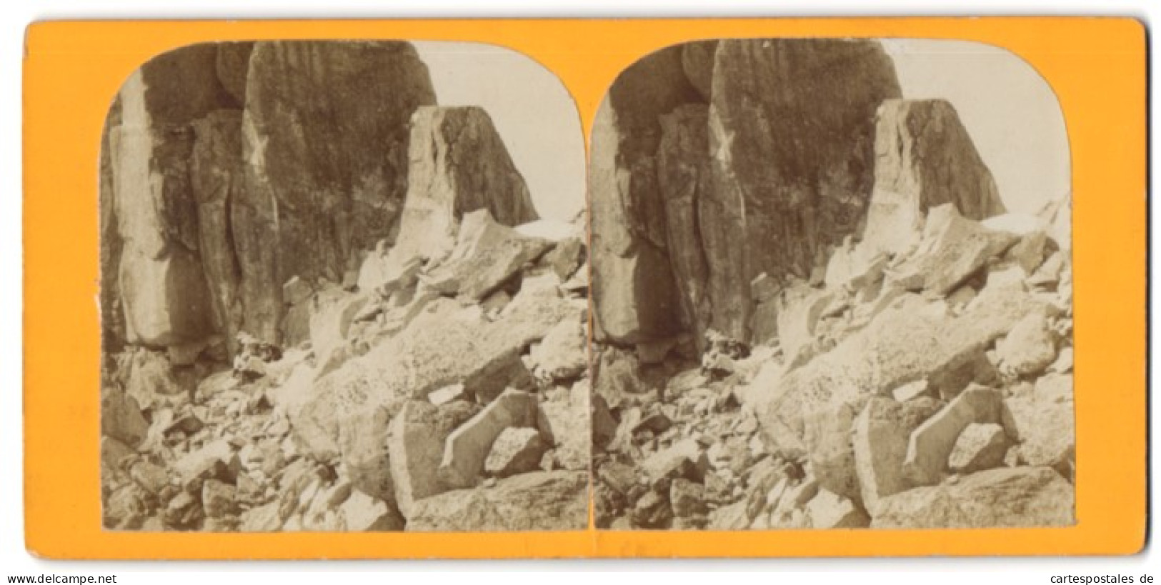 Vue Stéréoscopique-Photo Ed. Dormond, Vevey,  Vue De Chamonix, Vue De Aiguille Javelle, 1913  - Stereoscopic