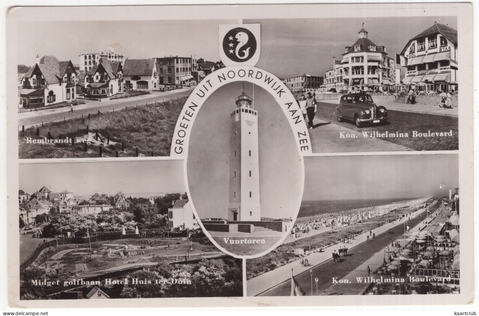 Noordwijk Aan Zee: AUSTIN A70 HAMPSHIRE - VUURTOREN/LIGHTHOUSE/PHARE - MINI MIDGET GOLF - (Holland) - 1953 - Passenger Cars