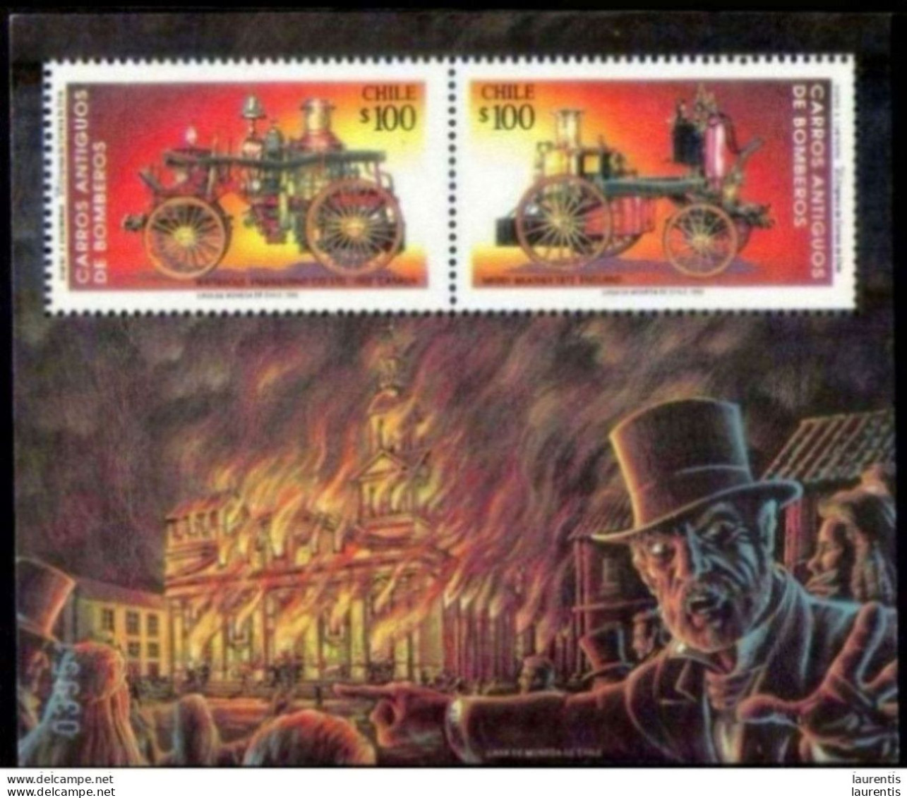 2607  Firemen - Pompiers - Chile BF Yv 44  - MNH - 1,65  (5) - Feuerwehr