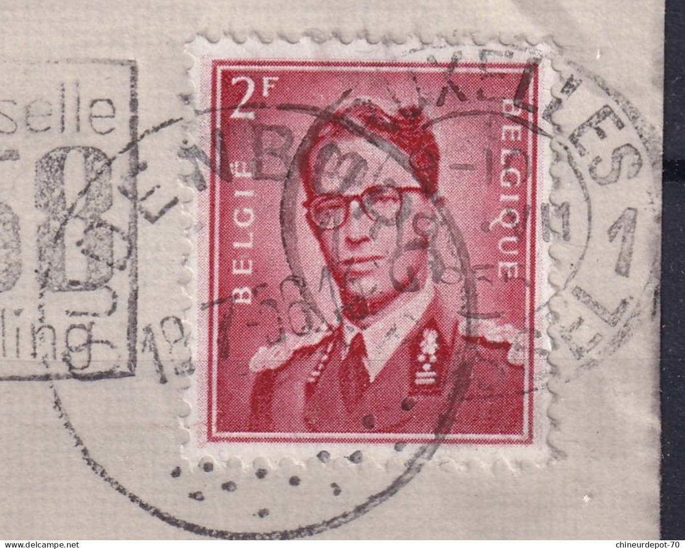 Timbre Belge ROI BAUDOUIN LUNETTE TYPE MARCHAND EXPOSITION BRUXELLES 1958 OUDENBERG - Used Stamps