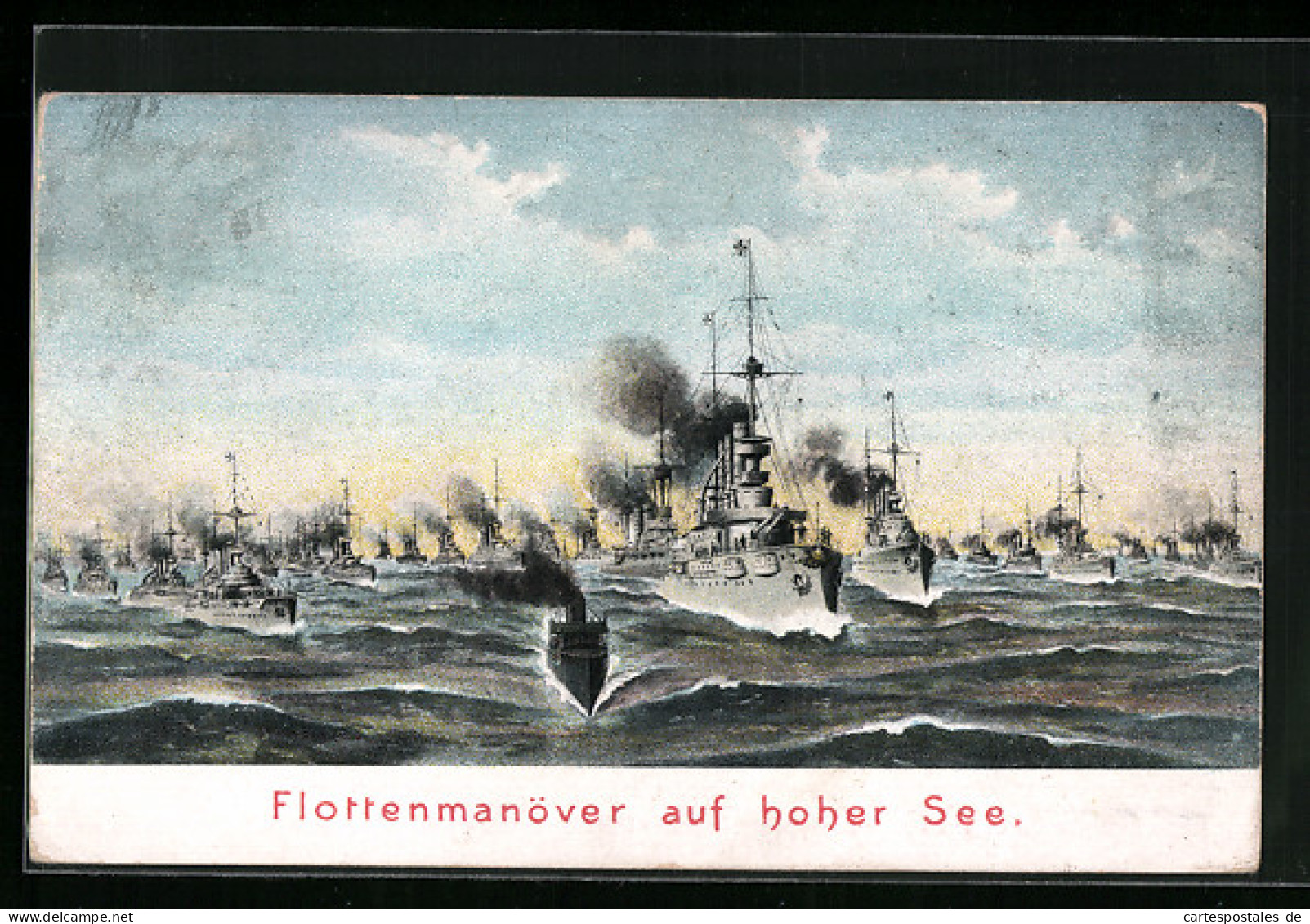 AK Flottenmanöver Auf Hoher See  - Guerre