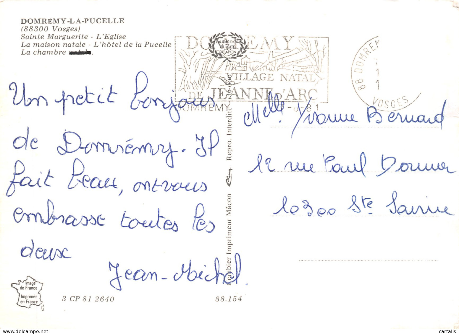 88-DOMREMY LA PUCELLE-N° 4397-B/0301 - Domremy La Pucelle