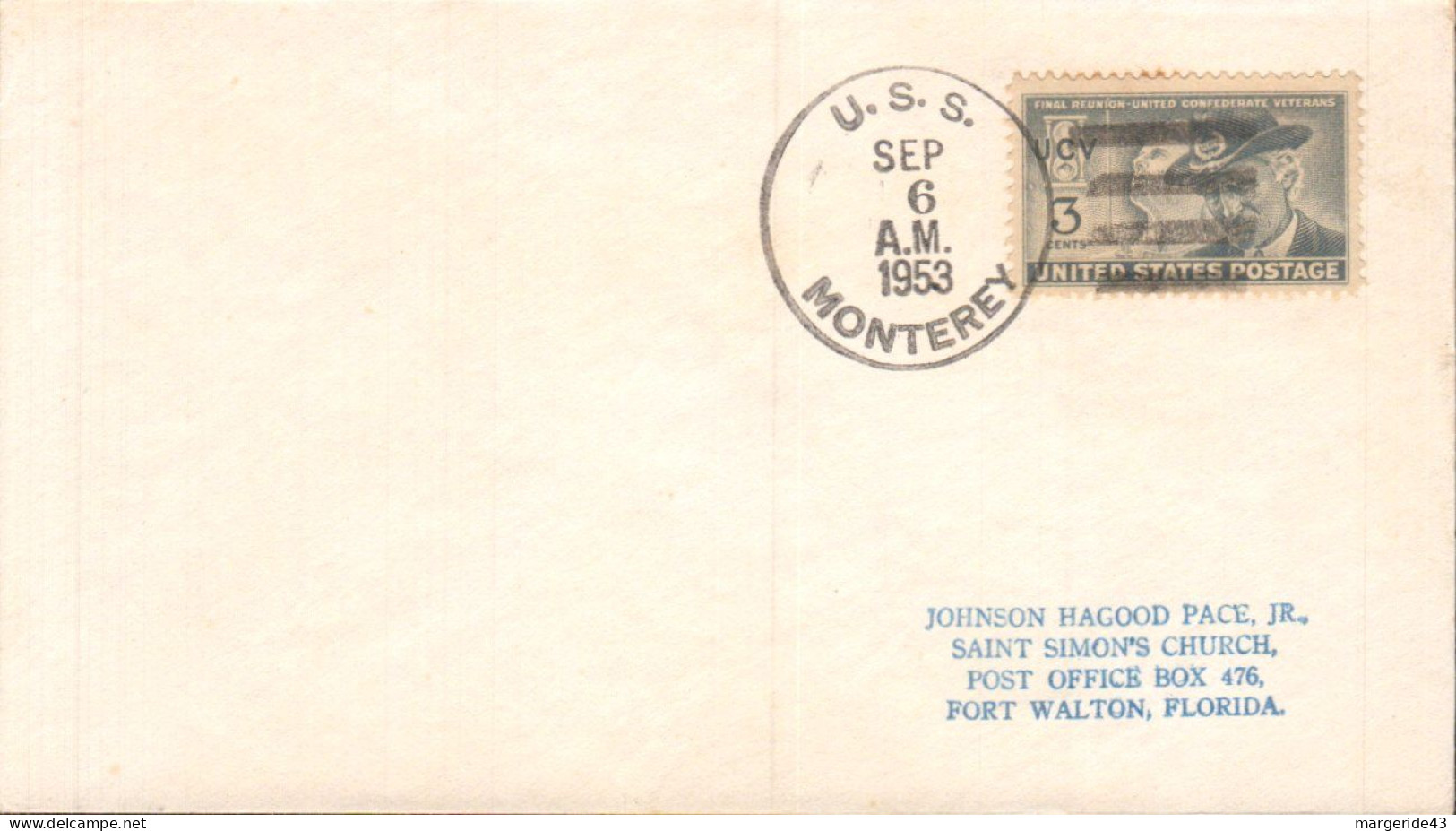 USA ETATS UNIS U SS MONTEREY 1953 - Lettres & Documents