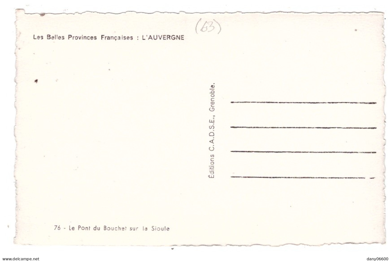 Le PONT DU BOUCHET Sur La Sioule - Other & Unclassified