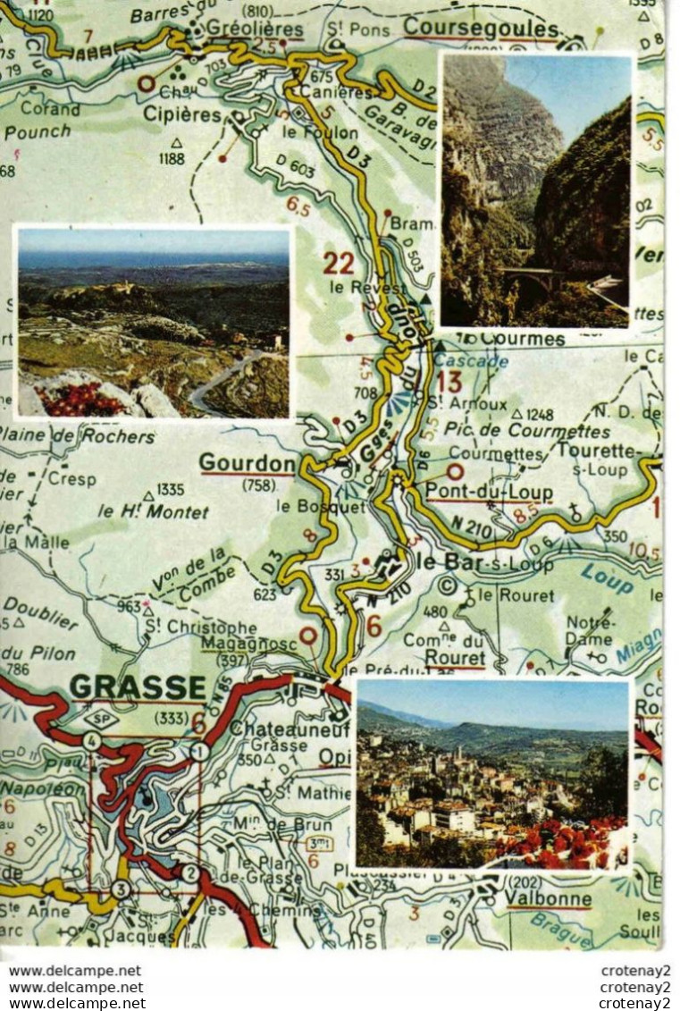06 GRASSE Et Les Gorges Du Loup N°668 D'après Carte Michelin N°84 Grasse Valbonne Coursegoules Gréolières VOIR DOS - Grasse
