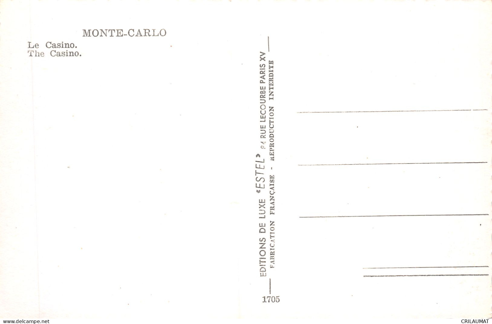 98-MONTE CARLO LE CASINO-N°T5075-B/0073 - Other & Unclassified