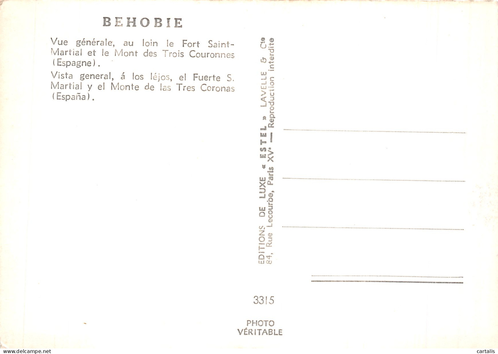 ET-ESPAGNE BEHOBIE-N° 4399-B/0013 - Sonstige & Ohne Zuordnung