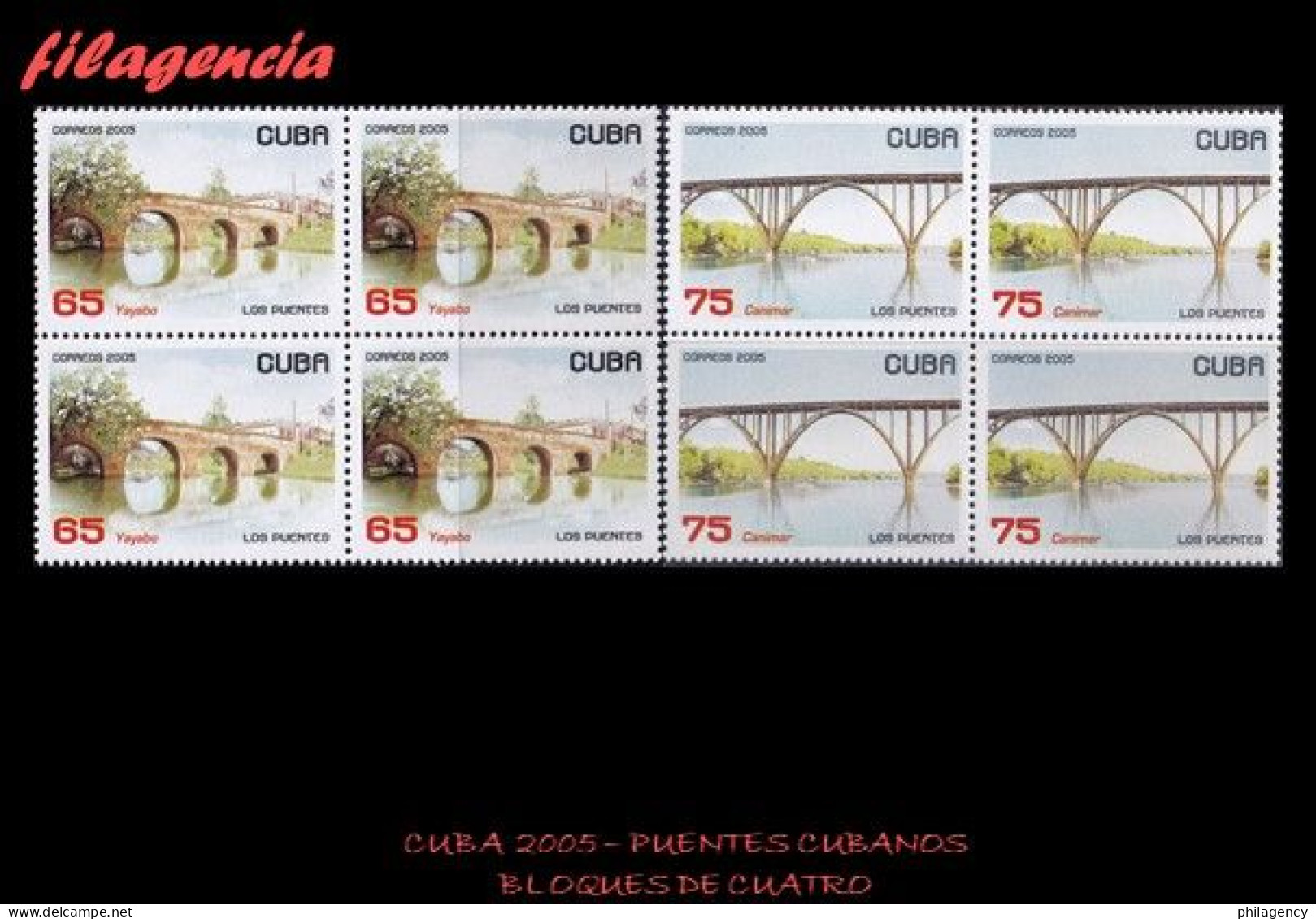 CUBA. BLOQUES DE CUATRO. 2005-06 PUENTES CUBANOS - Neufs