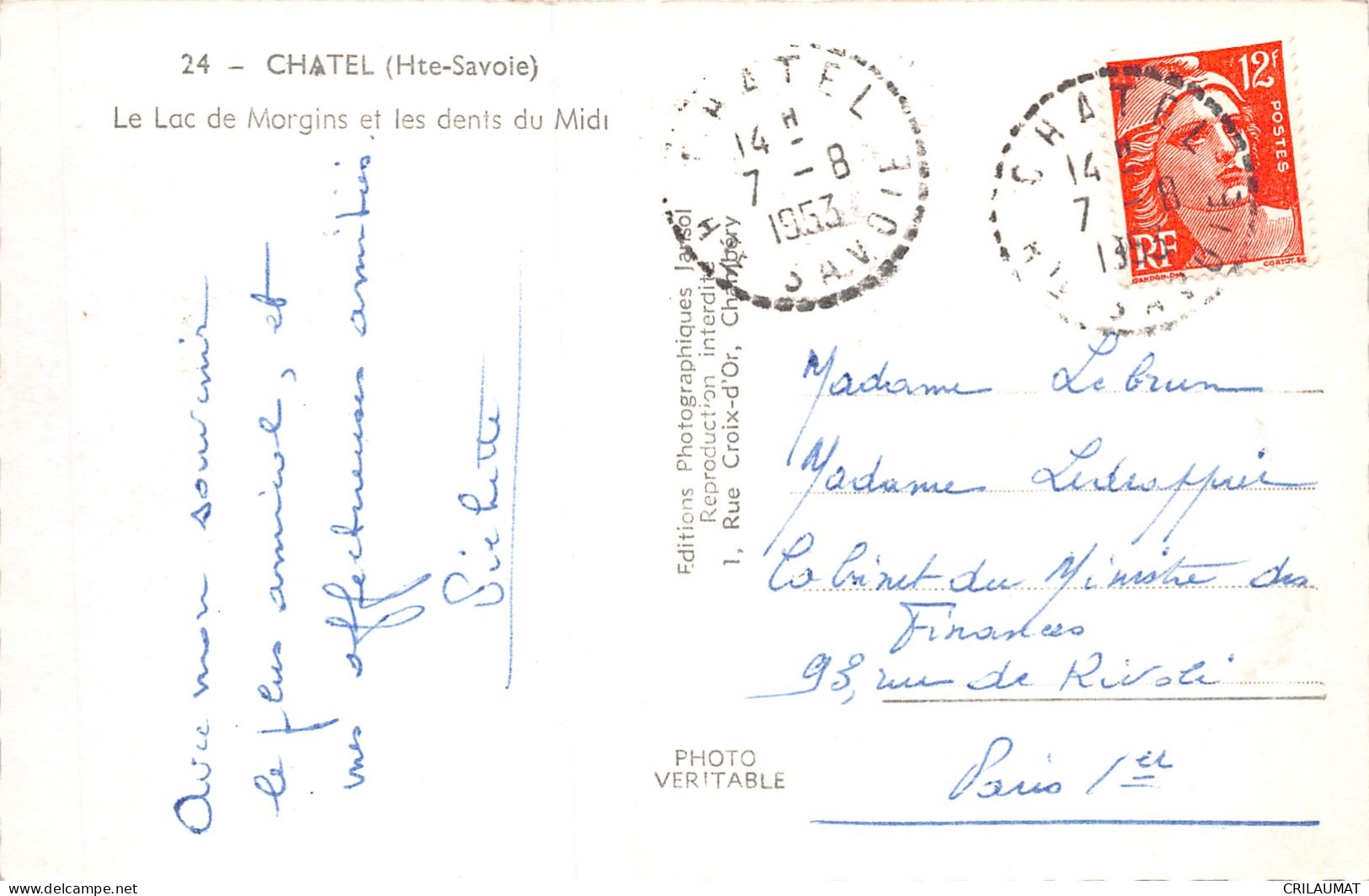 74-CHATEL -N°T5075-G/0335 - Châtel