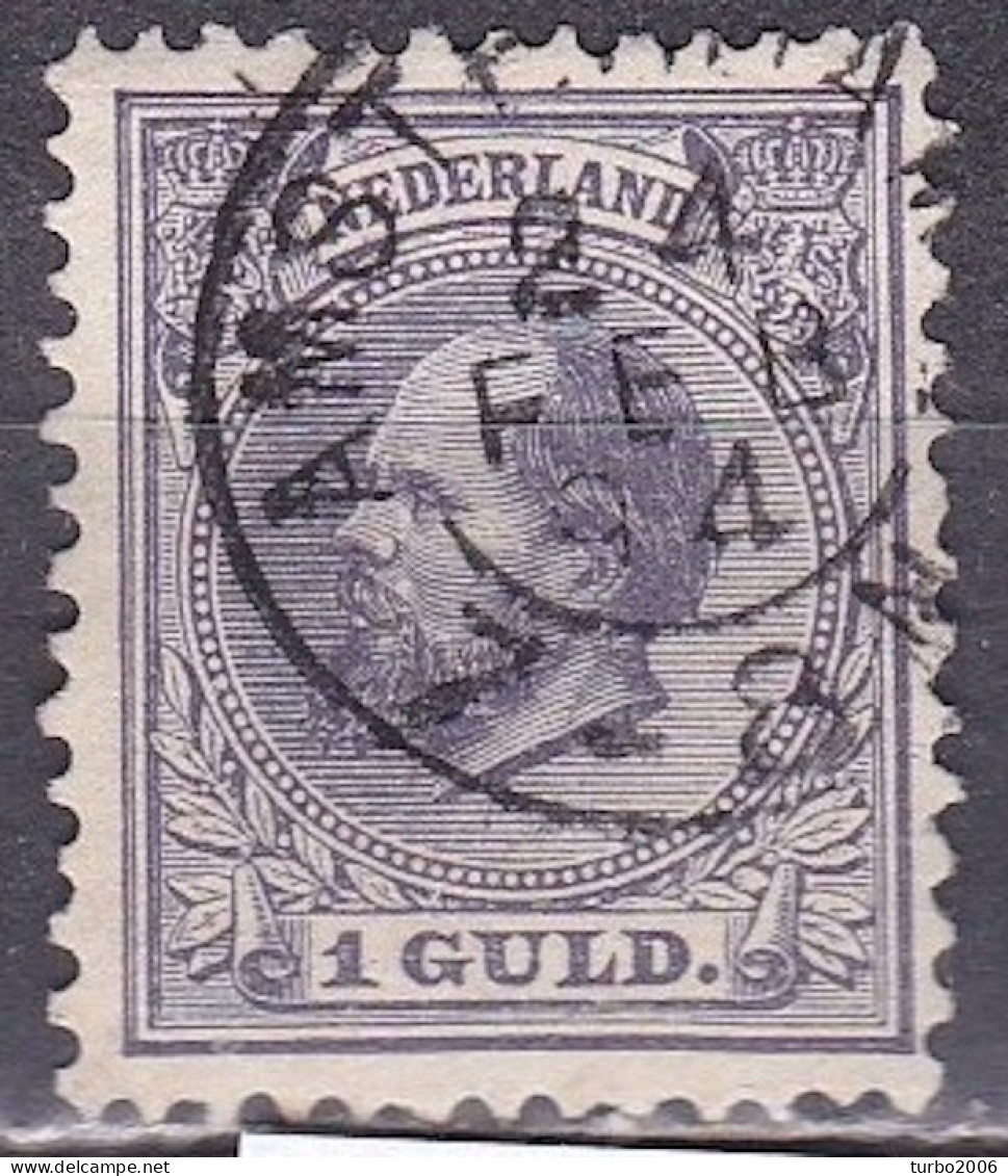 1872 Koning Willem III  1 Gulden Violet NVPH 28 - Usati