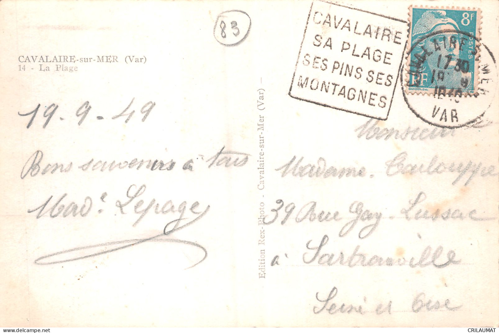 83-CAVALAIRE SUR MER-N°T5075-H/0375 - Cavalaire-sur-Mer