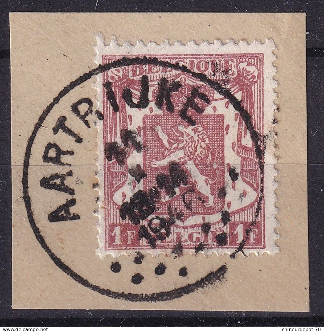 Timbre Belge PETIT LION HERALDILQUE CACHET AARTRIJKE 1946 - Oblitérés