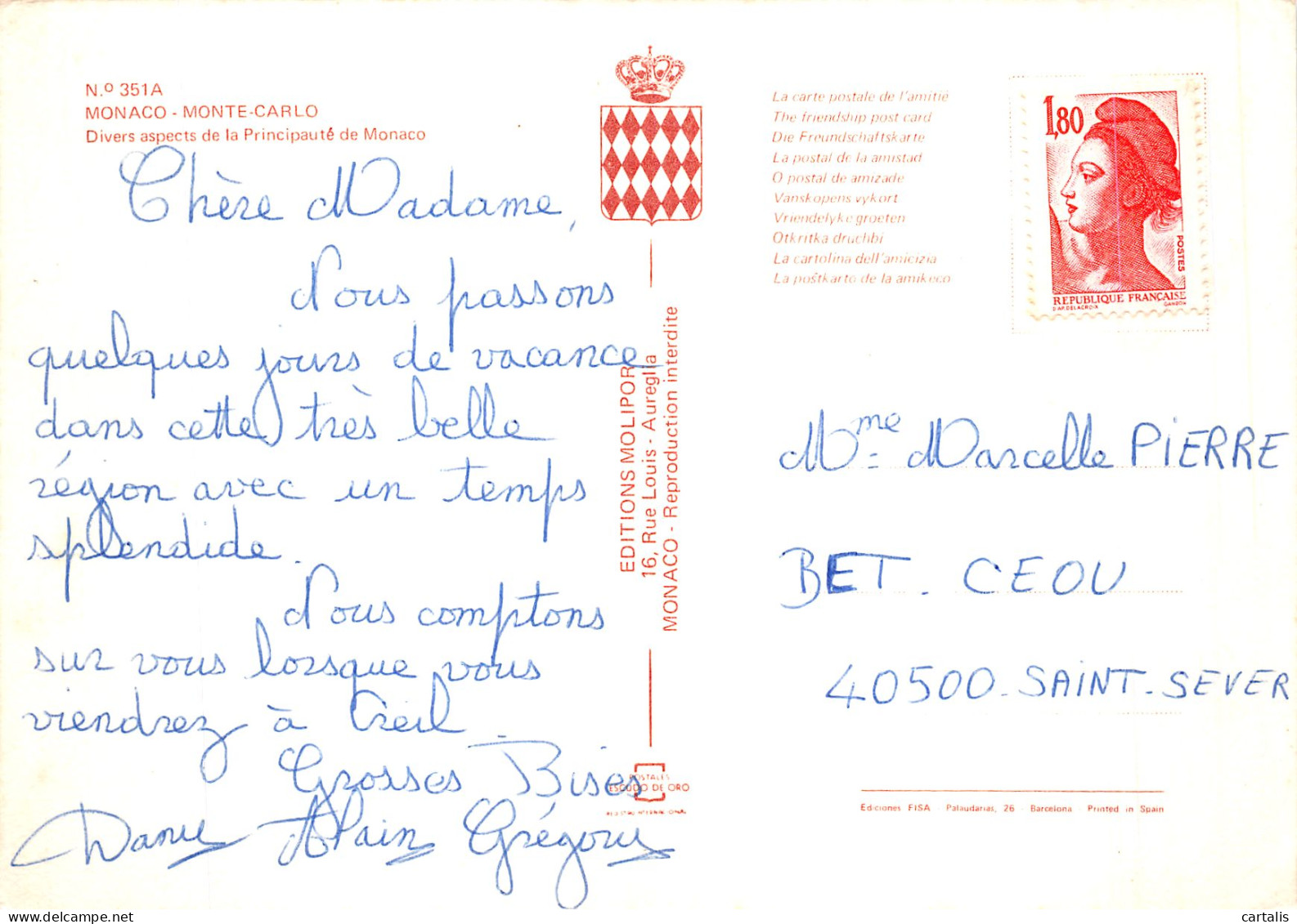 98-MONACO MONTE CARLO-N° 4400-D/0215 - Andere & Zonder Classificatie