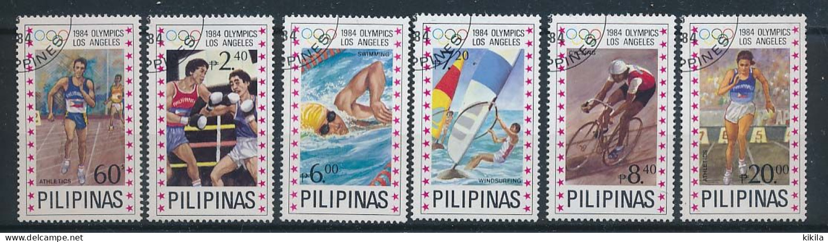 6 Timbres Oblitérés JEUX OLYMPIQUES LOS ANGELES 1984 (X-4) Philippines Pilipinas - Sonstige & Ohne Zuordnung