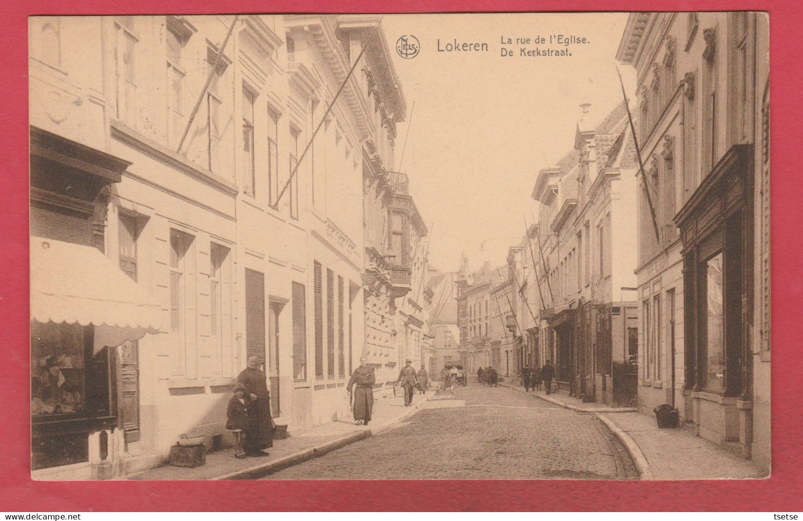 Lokeren - La Rue De L'Eglise ... Geanimeerd - 1929  ( Verso Zien ) - Lokeren