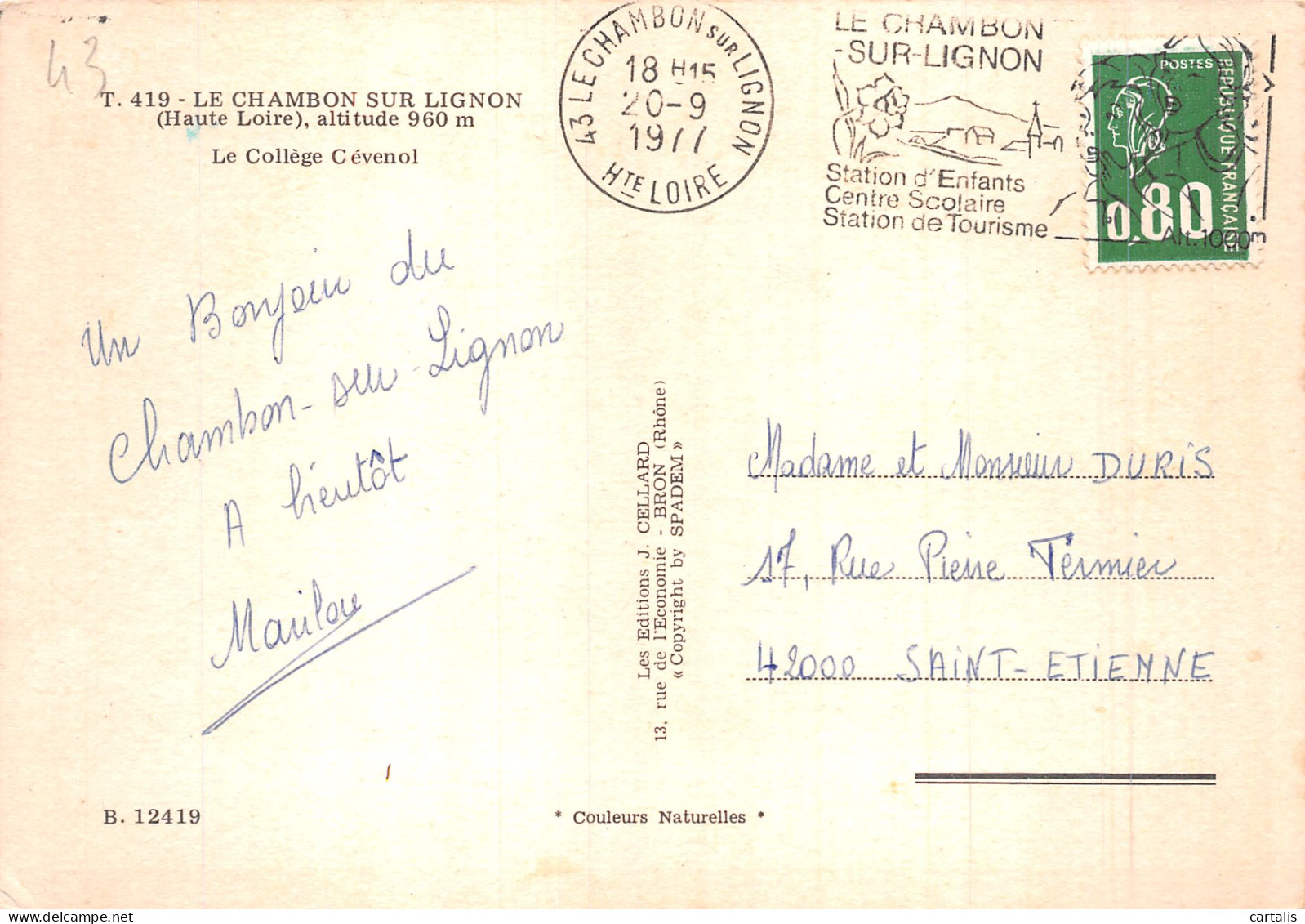 43-LE CHAMBON SUR LIGNON-N° 4401-D/0121 - Le Chambon-sur-Lignon