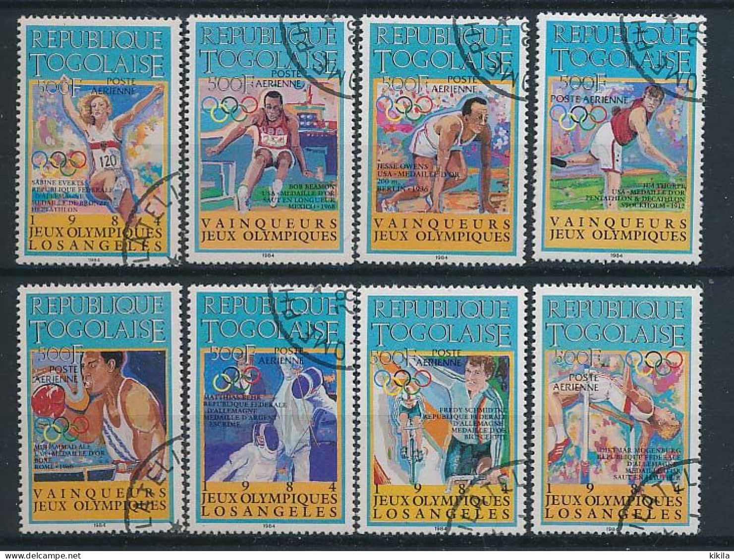 8 Timbres Oblitérés JEUX OLYMPIQUES LOS ANGELES 1984 (X-4) République Togolaise Togo - Sonstige & Ohne Zuordnung