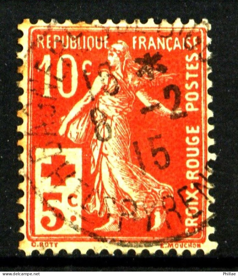 147 - 10c+5c Semeuse Croix-Rouge - Oblitéré - TB - 1906-38 Säerin, Untergrund Glatt