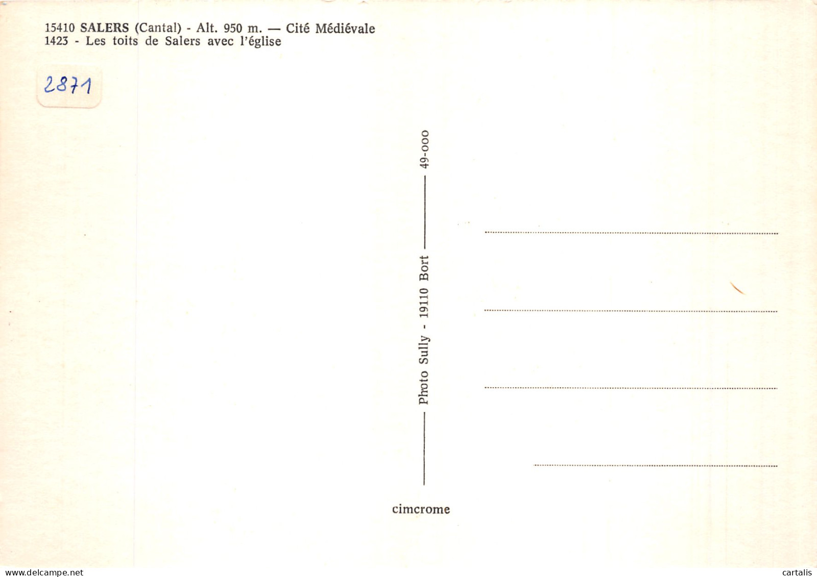 15-SALERS-N° 4402-D/0263 - Autres & Non Classés