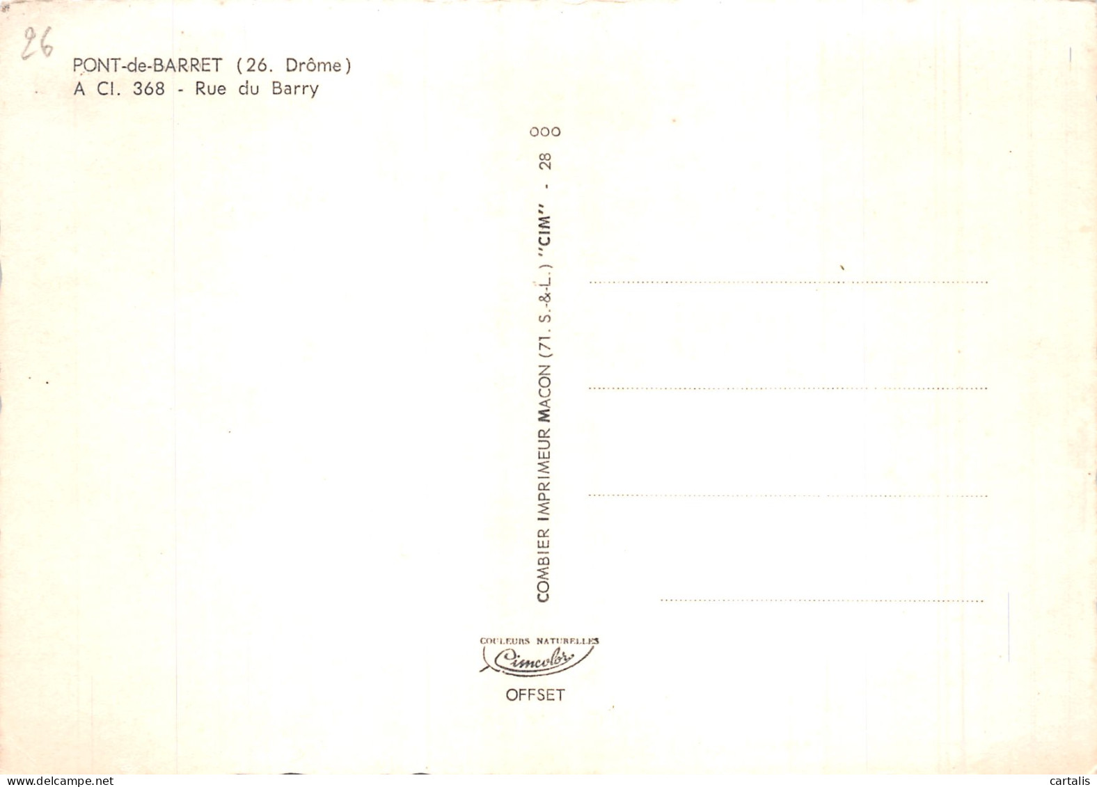 26-PONT DE BARRET-N° 4402-D/0163 - Autres & Non Classés