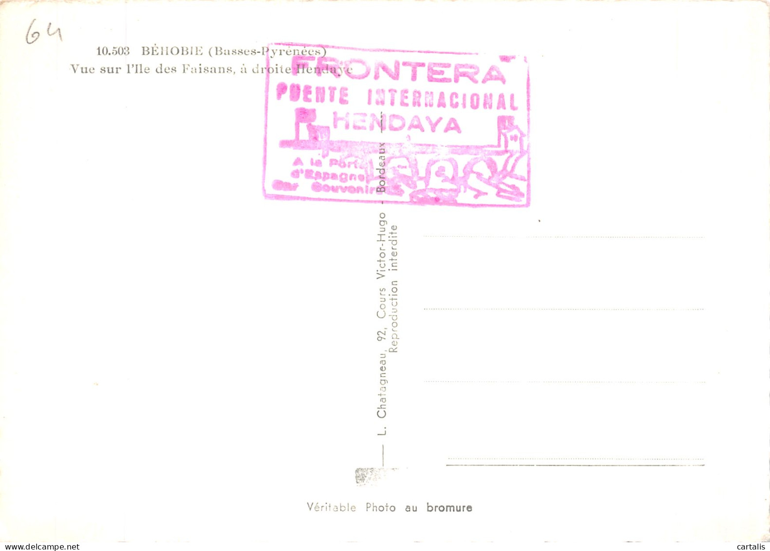 64-BEHOBIE L ILE DES FAISANS-N° 4402-D/0113 - Altri & Non Classificati