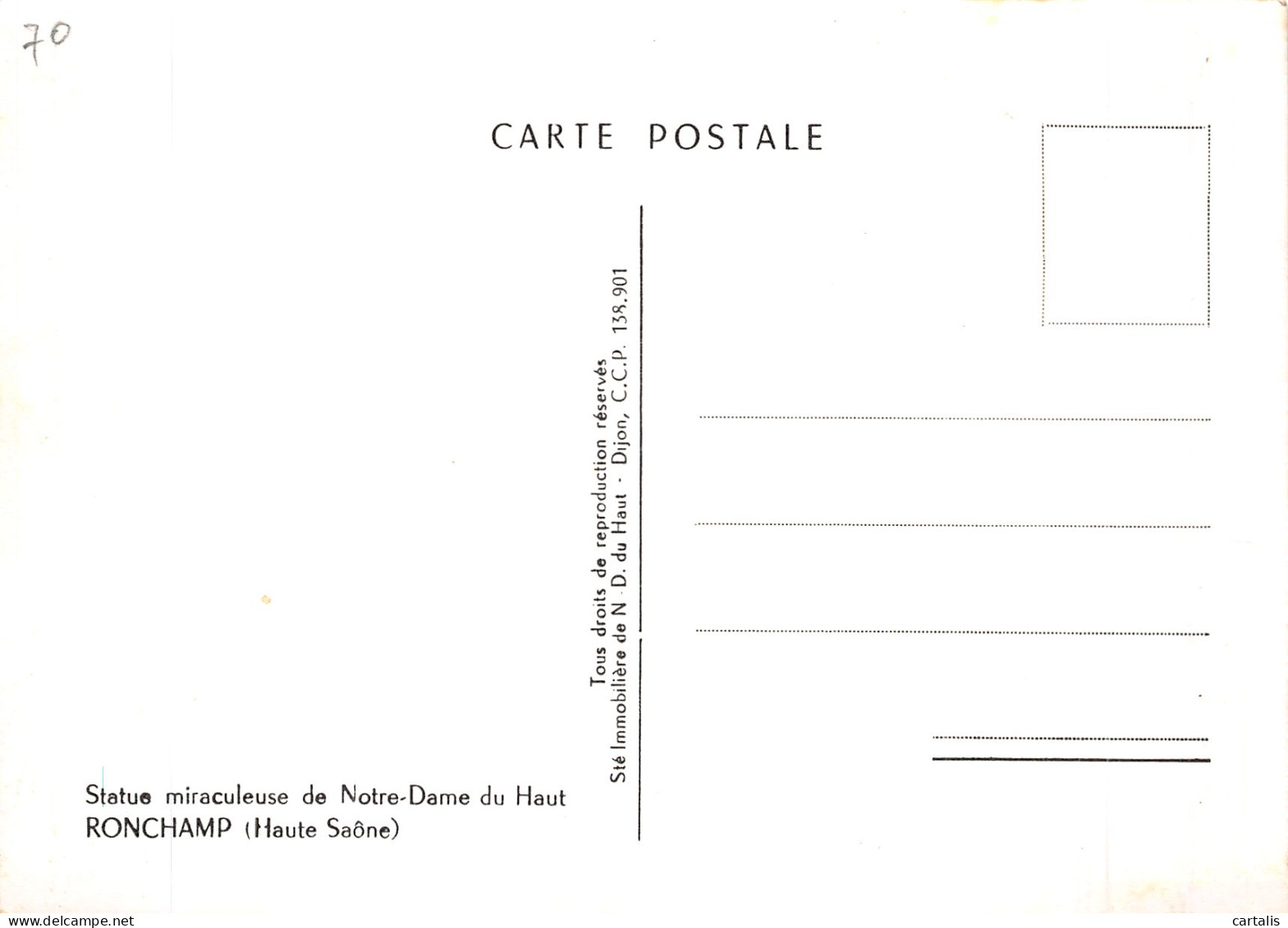 70-RONCHAMP STATUE DE NOTRE DAME DU HAUT-N° 4402-D/0083 - Autres & Non Classés
