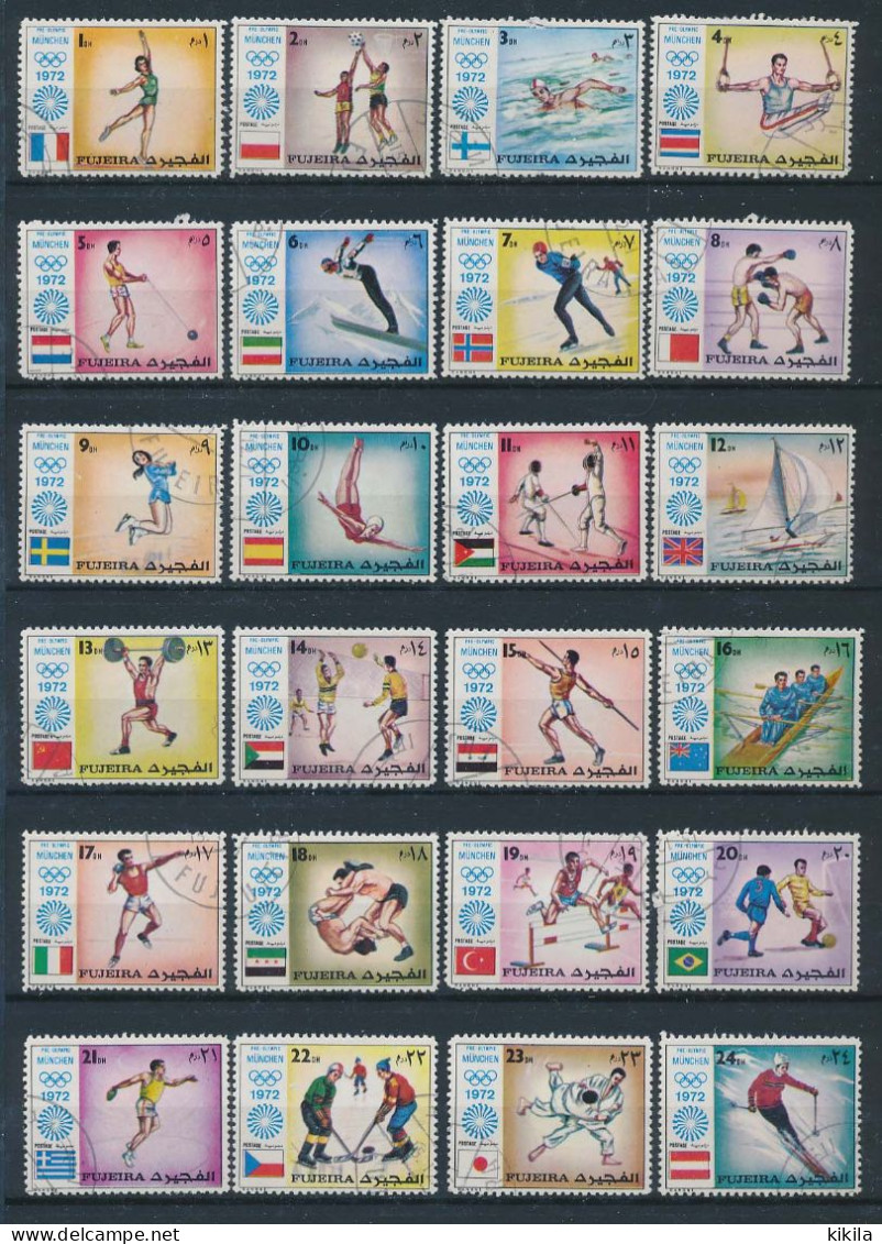 30 Timbres Oblitérés FUJEIRA Jeux Pré-Olympiques D'été De Munich 1972 Pre-Olympic Games München X-1 - Ete 1972: Munich