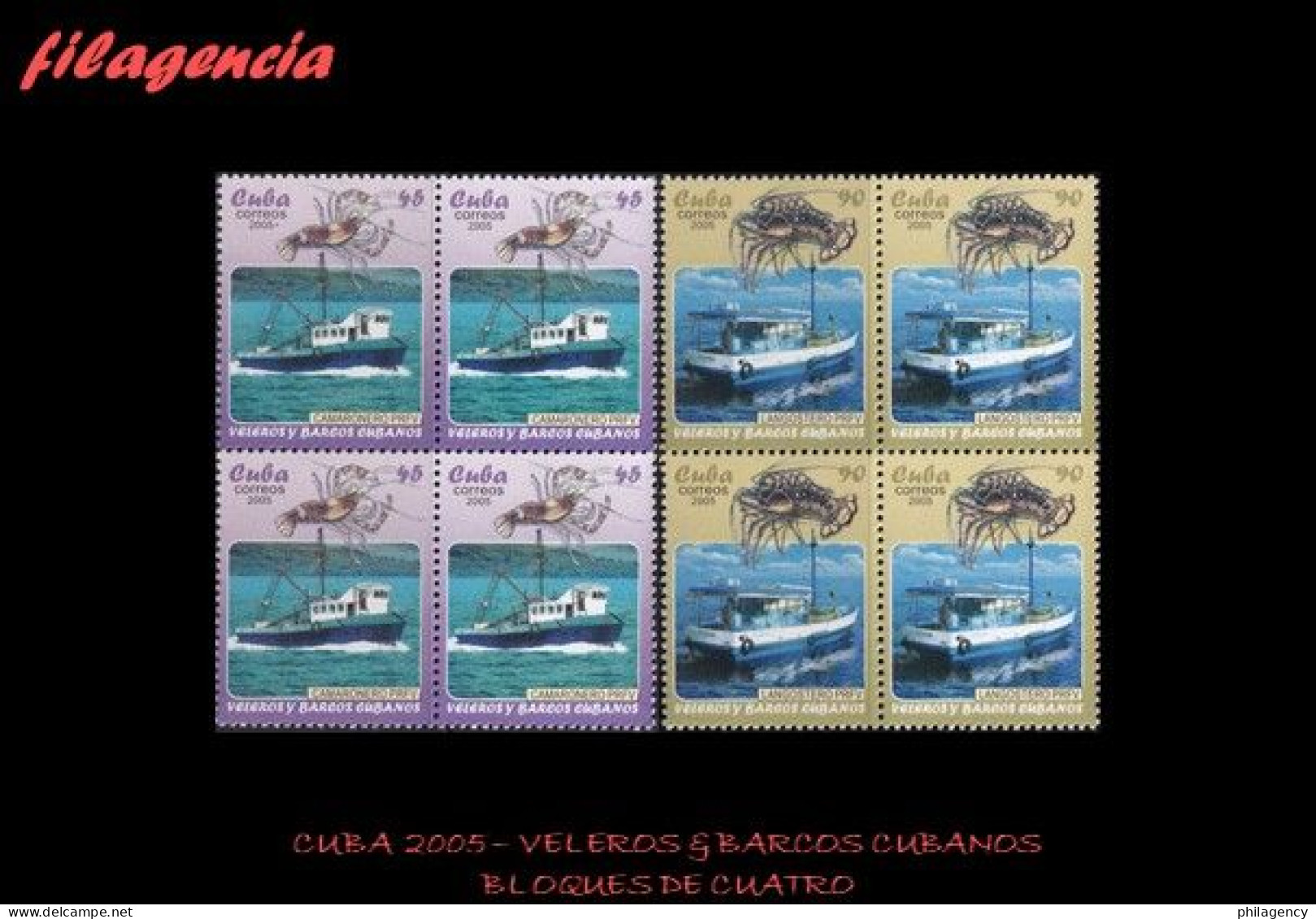 CUBA. BLOQUES DE CUATRO. 2005-13 VELEROS & BARCOS CUBANOS. FAUNA MARINA - Ungebraucht