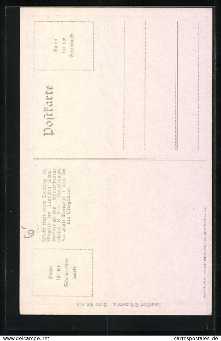 AK Deutscher Schulverein Nr. 439: Engelhartszell A. D., Stadtansicht  - Guerra 1914-18