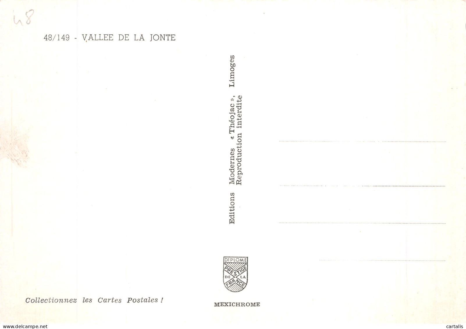 48-VALLEE DE LA JONTE-N° 4403-B/0219 - Autres & Non Classés