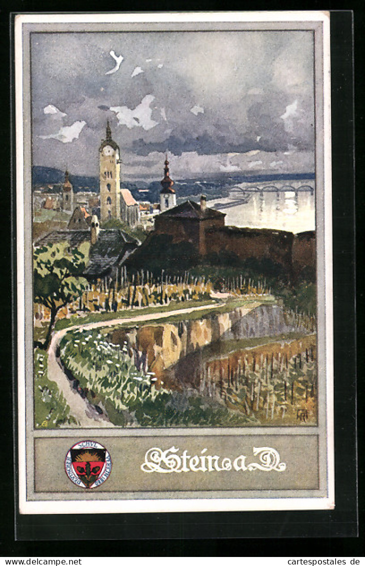 AK Deutscher Schulverein NR.177: Stein A. D., Ortsansicht  - Guerra 1914-18
