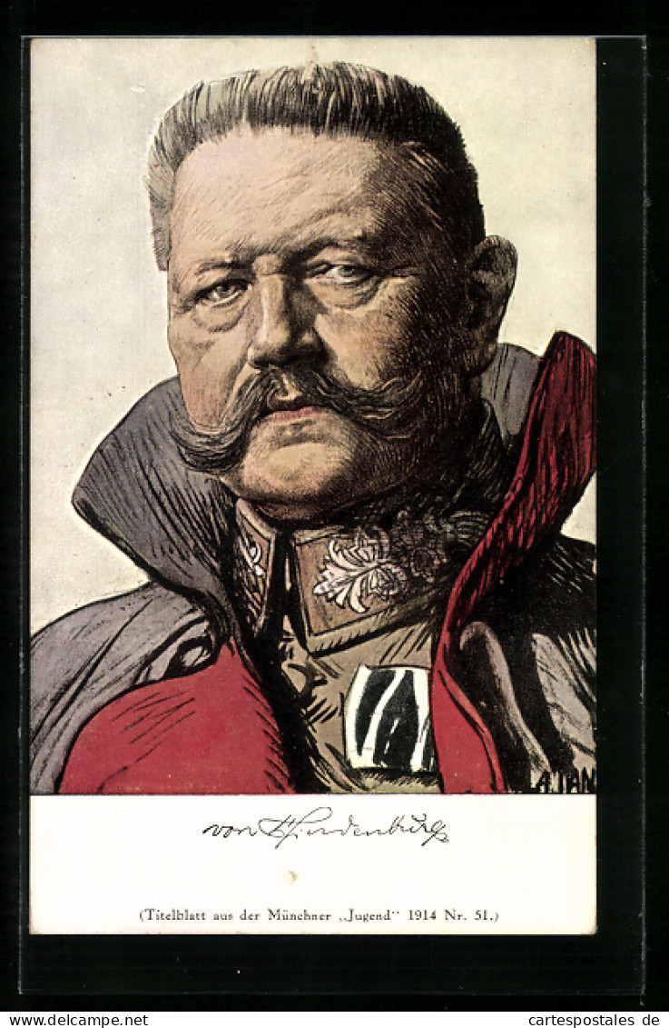 AK Porträt Generalfeldmarschall Paul Von Hindenburg In Uniform  - Historical Famous People