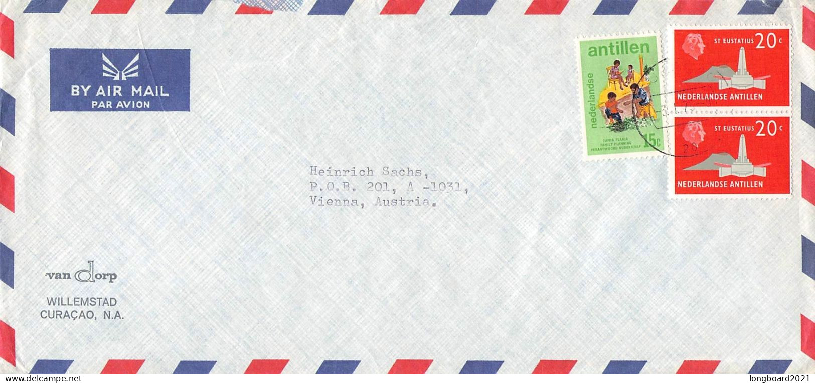 NETHERL. ANTILLES - AIRMAIL 1973 - WIEN/AT / 6306 - Curazao, Antillas Holandesas, Aruba