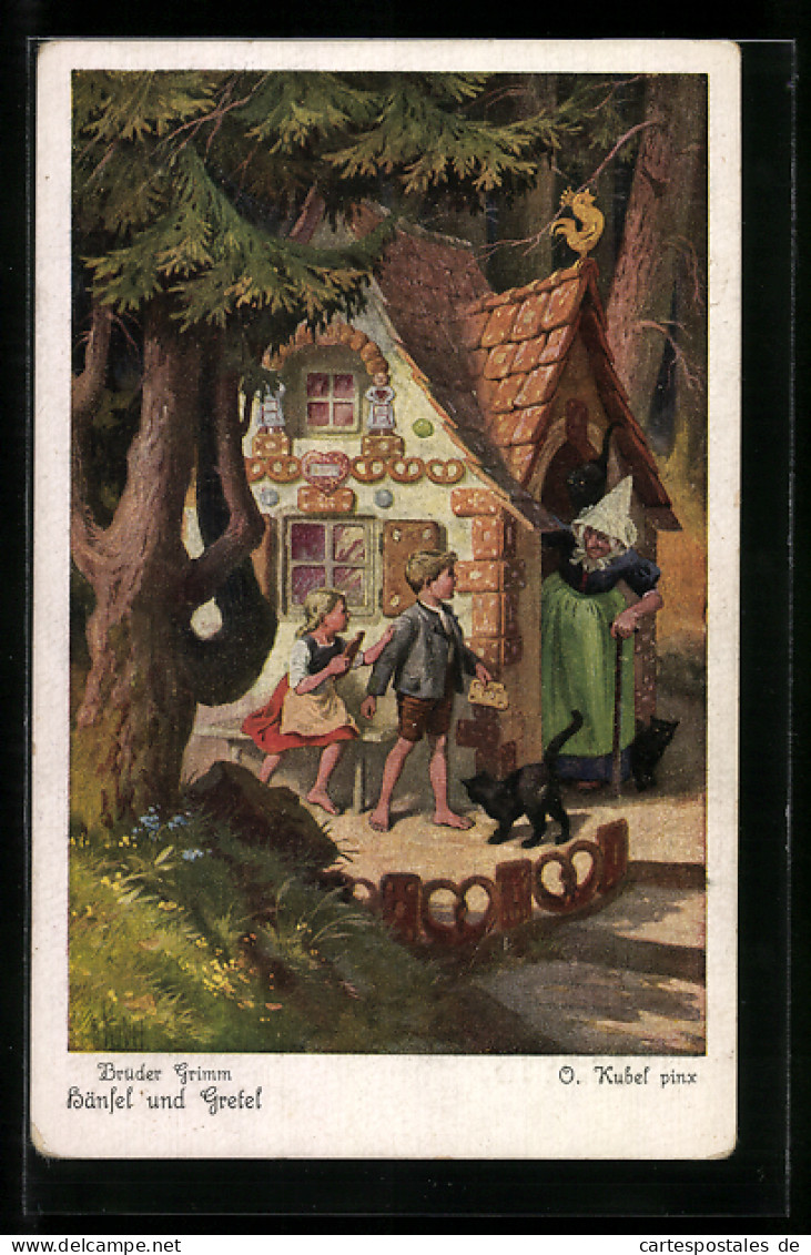 Künstler-AK Otto Kubel: Hänsel Und Gretel Finden Das Lebkuchenhaus  - Fairy Tales, Popular Stories & Legends