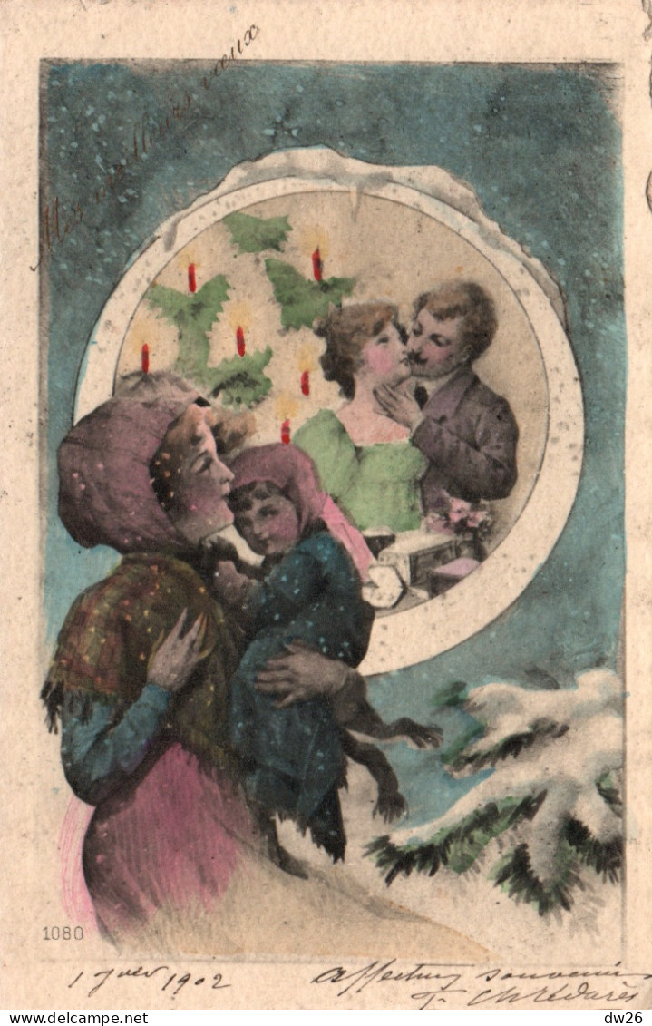 Illustration Non Signée - La Misère Et Le Couple Bourgeois - Carte N° 1080 De 1902: Mes Meilleurs Voeux - 1900-1949
