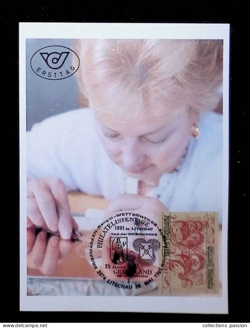 CL, Carte Maximum, Tag Der Briefmarke, Autriche, Republik Osterreich, Litschau, 29 Mai 1991, 25 Jahre BSV. GRENZLAND - Cartes-Maximum (CM)