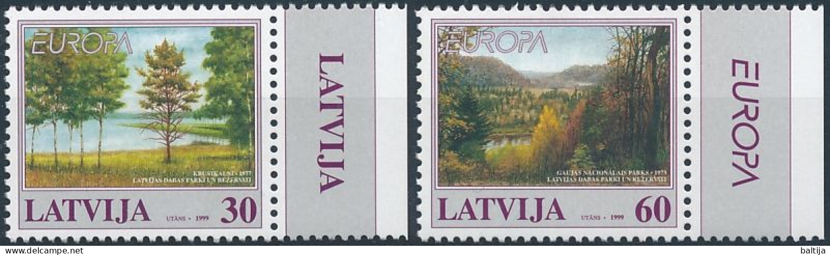 Mi 496-497 ** MNH / CEPT Europa, Nature Reserves, Krustkalni, Gauja - Lettonie