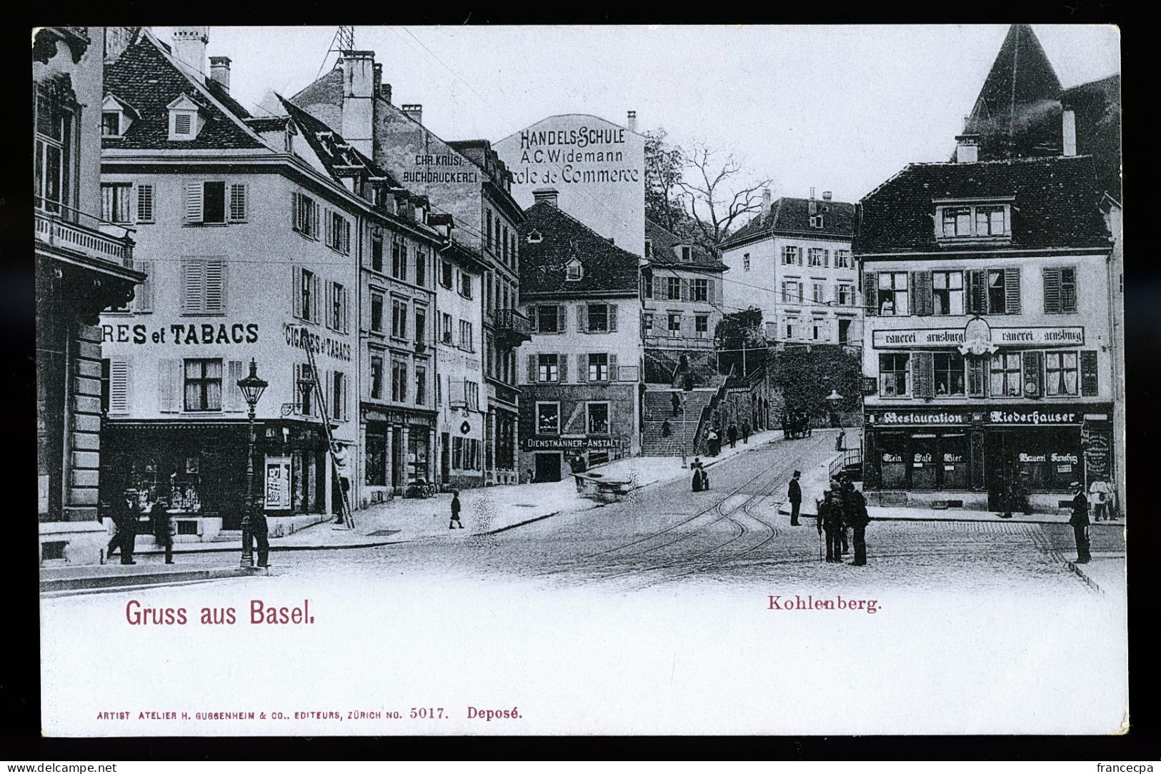 14441 - SUISSE - GRUSS Aus BASEL KOHLENBERG  - Dos Non Divisé - Bâle