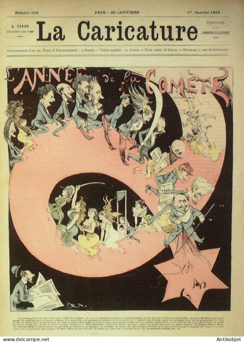 La Caricature 1882 N°105 Année De La Comète Robida Draner - Revues Anciennes - Avant 1900